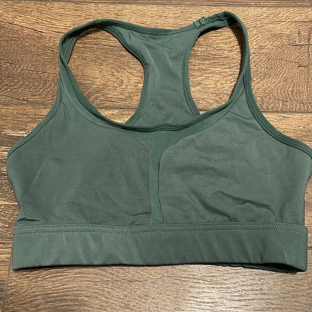 Womens Green Sports‎ Bra Never Give Up Sz M